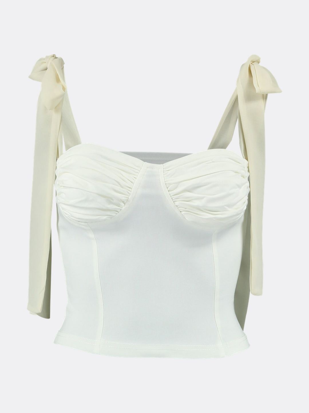 Bustier Top with Tie Straps White Ghost