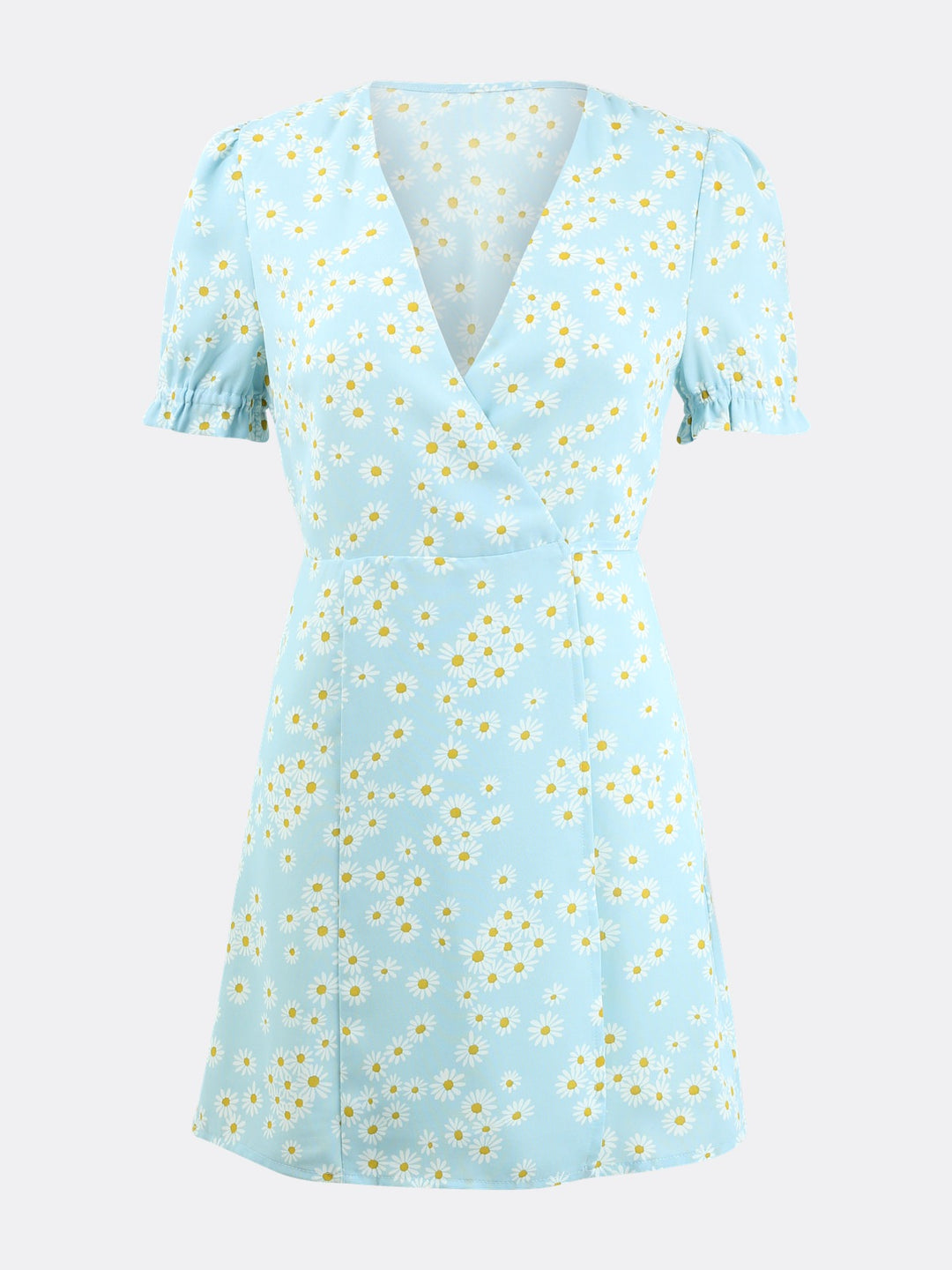 Floral Print Short Dress with V-neck Ghost