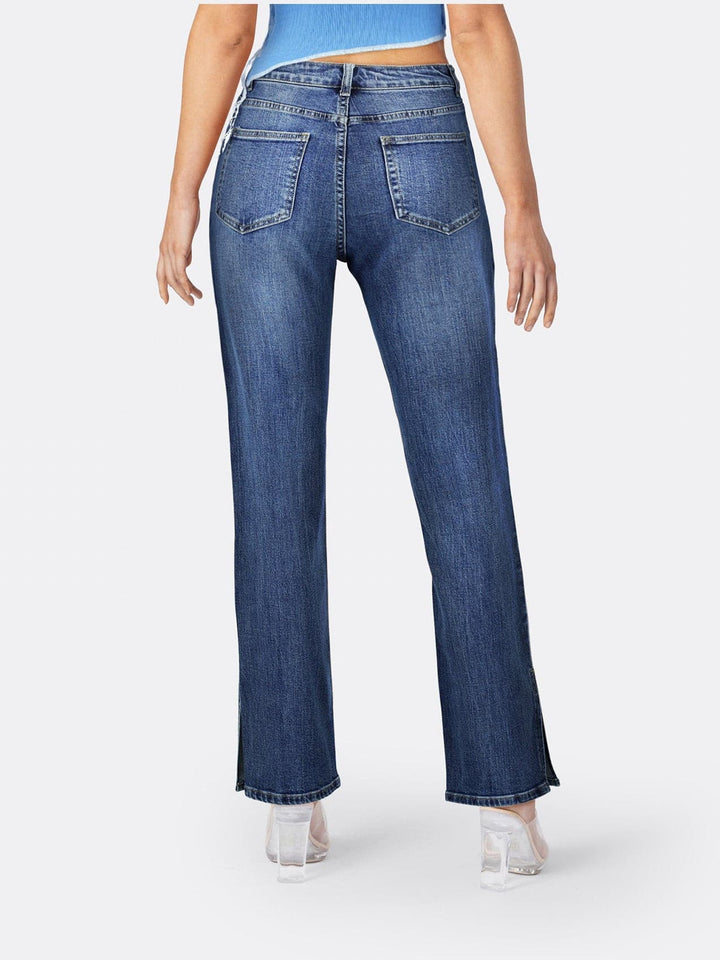 Jeans Denim High Rise Side Vents Blue Back