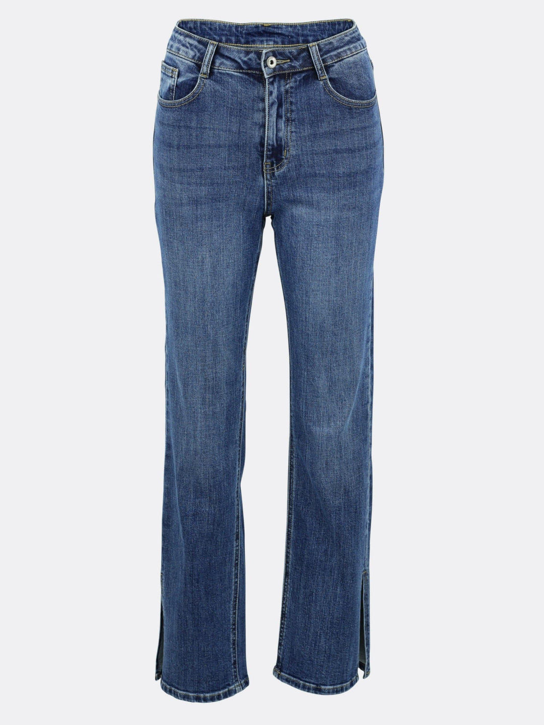 Jeans Denim High Rise Side Vents Blue Ghost