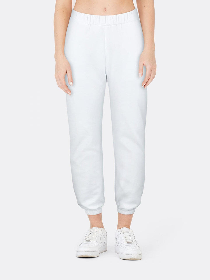 Casual High Waist Athletic Pants White Front Close | Jolovies