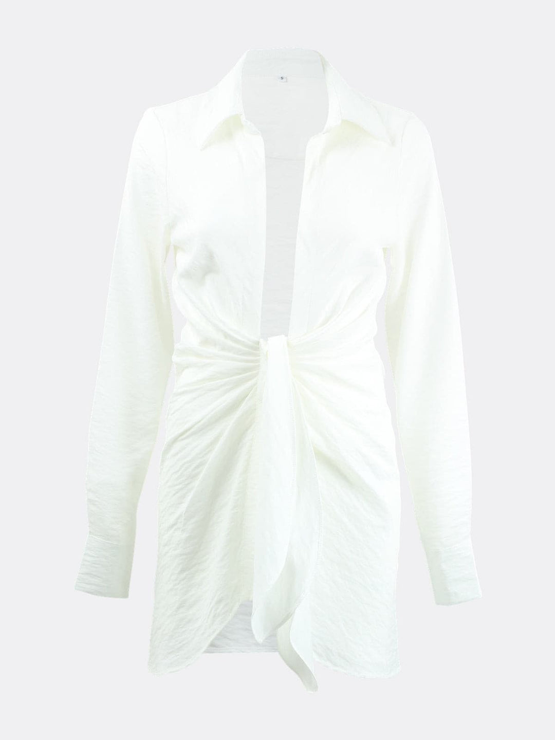 Long Shirt Dress with Open Design Front White Ghost
