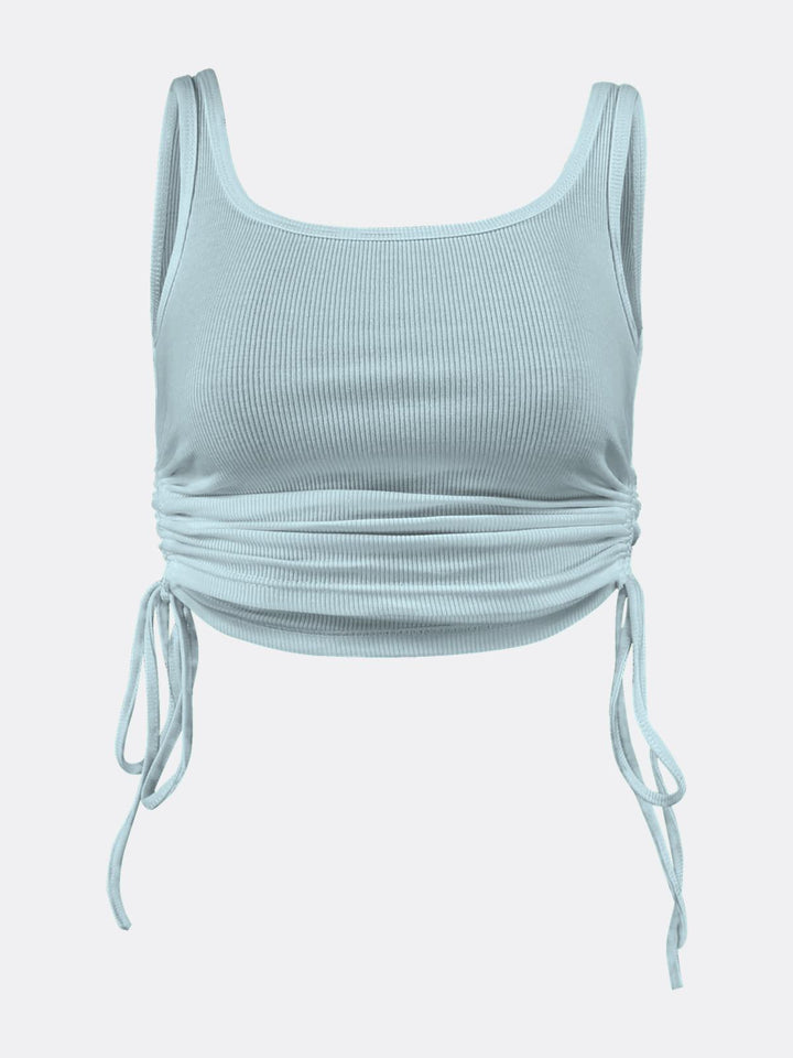 Strappy Top with Gathered Sides Blue Ghost | Jolovies