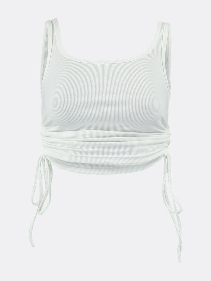 Strappy Top with Gathered Sides White Ghost | Jolovies
