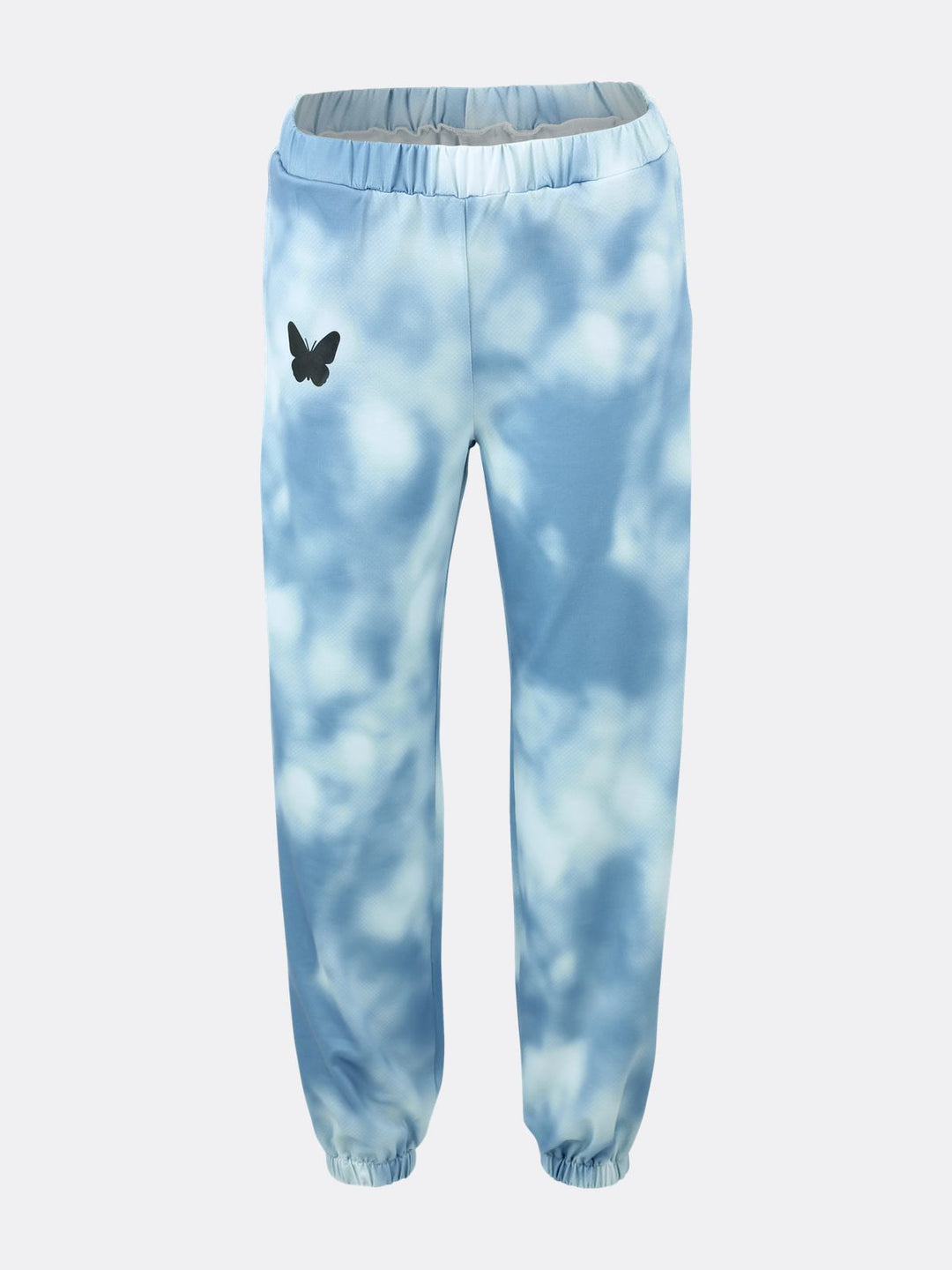 Tie-Dye High Waist Jogging Trousers Butterfly Printed Blue Ghost | Jolovies